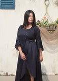 Midnight Hue Sleek Petal Kurti Dress - ravintage