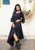 Midnight Hue Sleek Petal Kurti Dress - ravintage